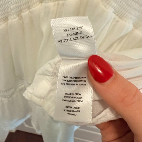 Rails Jasmine Linen Mini Dress White Lace Detail Size XL - Picture 5 of 6
